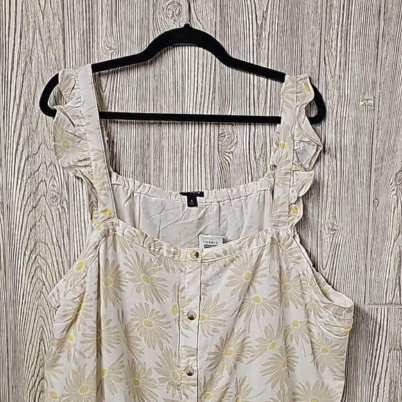 Torrid Ruffle Daisy Print Button Down Tank Top Womens Size 4X NWT - Picture 3 of 9